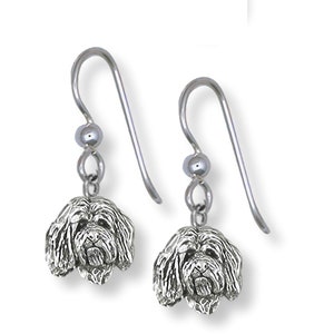 Coton De Tulear Jewelry Sterling Silver Handmade Coton De Tulear Earrings  CDT2H-FW