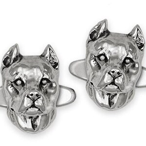 Pit Bull Jewelry Pit Bull Cufflinks Jewelry Sterling Silver Handmade Pit Bull Cufflinks PAS2-CL