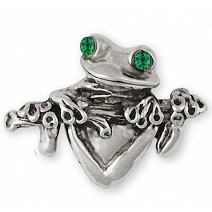 Frog Jewelry Frog Brooch Pin Jewelry Sterling Silver Handmade Frog Brooch Pin FG2-XBR