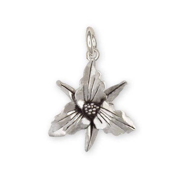 Trillium Jewelry Sterling Silver Trillium Charm Handmade Flower Jewelry TLM1-C