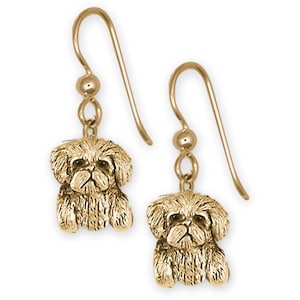 Maltese Jewelry Gold Vermeil Handmade Maltese Earrings  ML16N-EVM