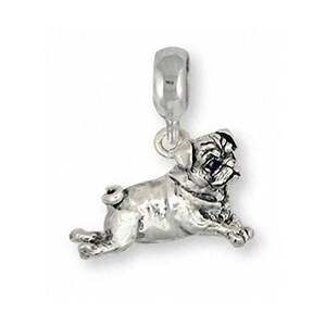 Pug Jewelry Sterling Silver Handmade Dog Charm Slide This Charm Will Fit A Pandora® Slide Bracelet PG19-PNS