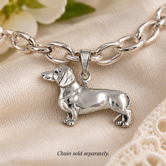 Dachshund Pendant Sterling Silver Handmade Dachshund Dog Necklace Jewelry Gift for Dachshund Owner DA18-P