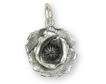 Poppy Jewelry - Ciondolo a forma di papavero in argento sterling fatto a mano PP1-C