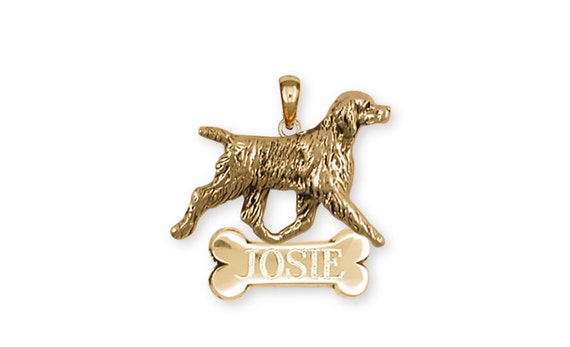 Brittany Dog Personalized Pendant Handmade 14k Gold Vermeil Dog