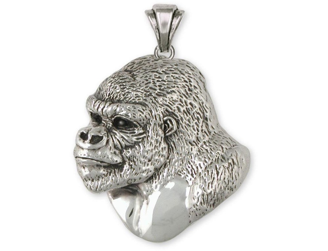 Gorilla Pendant Jewelry Sterling Silver Handmade Gorilla Etsy