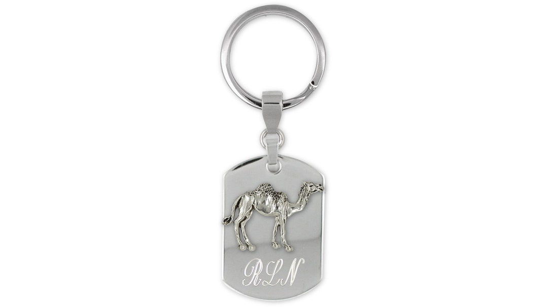 Camel Key Ring Sterling Silver and Stainless Steel Handmade Camel ...