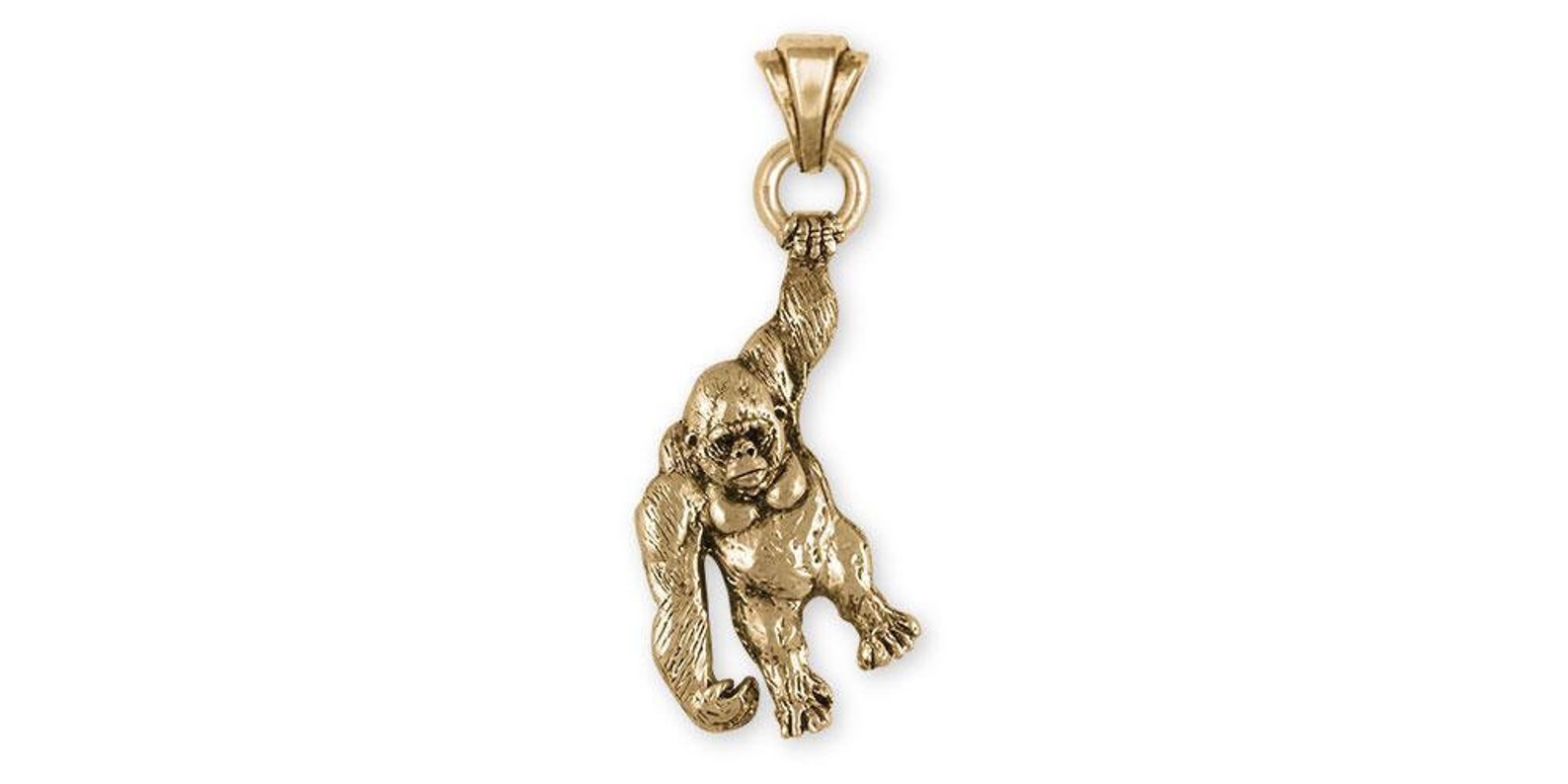 Gorilla Jewelry 14k Gold Handmade Gorilla Pendant GO32XPG Etsy