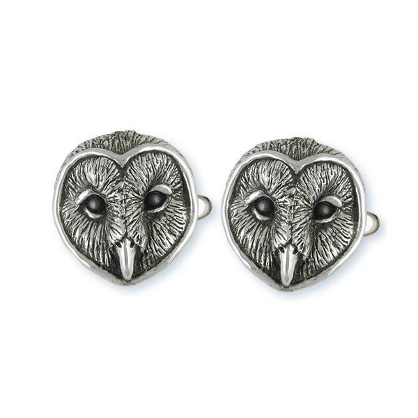 Barn Owl Cufflinks Jewelry Sterling Silver Handmade Bird Cufflinks OW3-CL