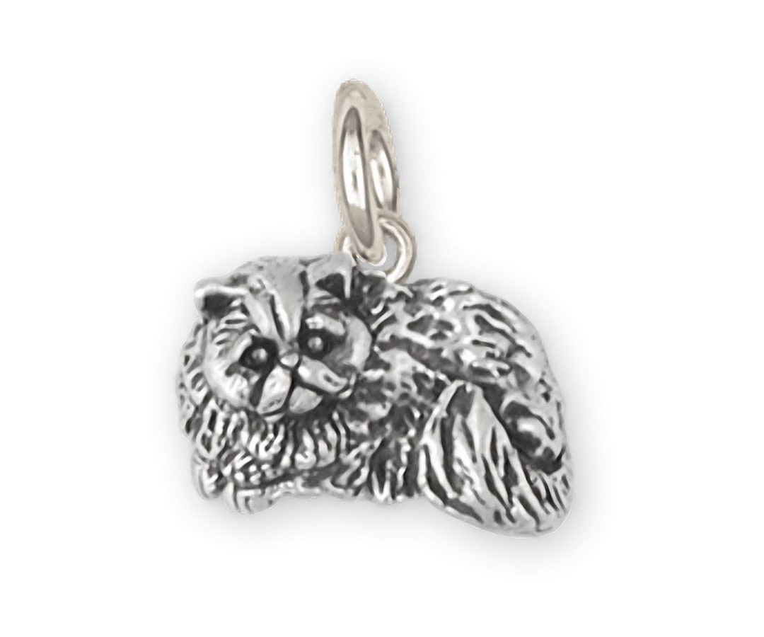 Persian Cat Jewelry Sterling Silver Handmade Persian Cat Charm PS9C Etsy