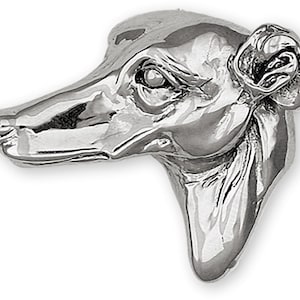 Greyhound Jewelry Sterling Silver Handmade Greyhound Brooch Pin  GH1-PN