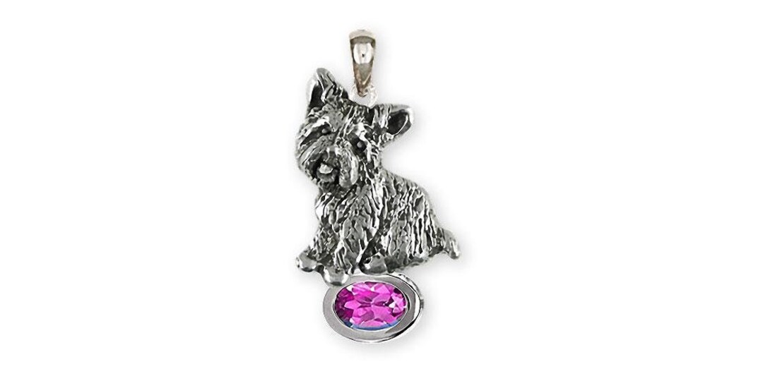 Yorkie Jewelry Sterling Silver Handmade Yorkshire Terrier Pendant