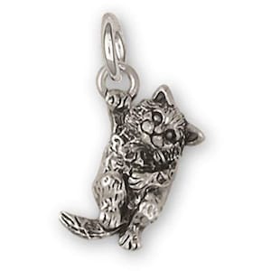 Cat Jewelry Sterling Silver Handmade Cat Charm  CT60-C