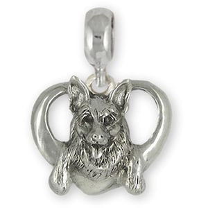 German Shepherd Jewelry Sterling Silver Handmade German Shepherd Charm Slide This Charm Will Fit A Pandora® Slide Bracelet GS4-PNS