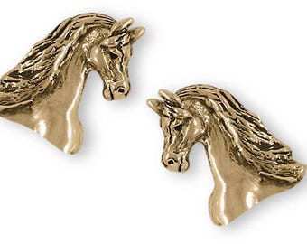 Arabisch paard oorbellen 14k goud vermeil handgemaakte Arabische paardensieraden EQ18H-EVM