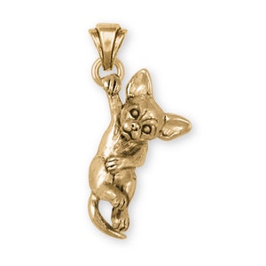 Chihuahua Jewelry 14k Yellow Gold Vermeil Pendant Chihuahua Charms And Chihuahua Jewelry By Esquivel & Fees CU16-PVM