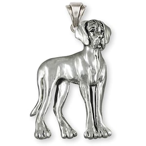Great Dane Jewelry Sterling Silver Handmade Great Dane Pendant  GD16-P