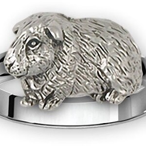 Guinea Pig Jewelry Sterling Silver Handmade Guinea Pig Ring  GP121X-R