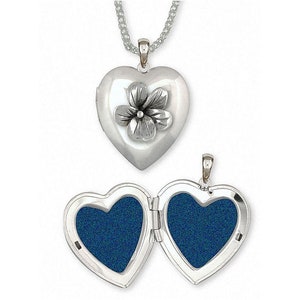 Violet Jewelry Violet Photo Locket Jewelry Sterling Silver Handmade Flower Photo Locket VT2-T