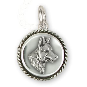 Belgian Malinois Jewelry Sterling Silver Handmade Belgian Malinois Charm BMA1H-DC
