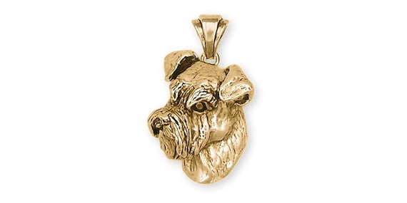 gold schnauzer pendant