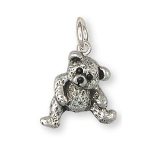Teddy Bear Jewelry Teddy Bear Charm Jewelry Sterling Silver Handmade Teddy Bear Charm TB13-C