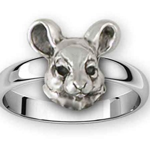 Chinchilla Jewelry Sterling Silver Handmade Chinchilla Ring  CL8-R