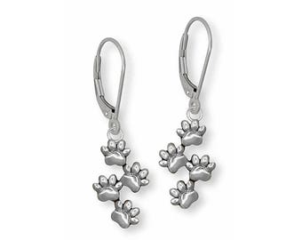 Dog Paw Earrings Jewelry Dog Paw Earrings Jewelry Sterling Silver Handmade Dog Earrings PAW4-E