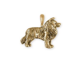 Sheltie Pendant 14k Gold Vermeil Shetland Sheepdog Necklace Gift SH1-PVM