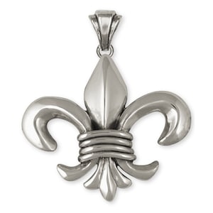Fleur  De Lis Jewelry Fleur De Lis Pendant Jewelry Sterling Silver Handmade Flower Pendant FD16-P