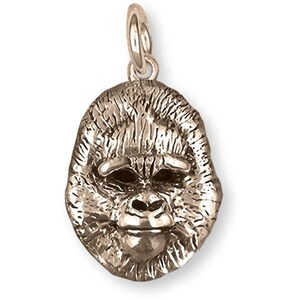 Gorilla Jewelry Yellow Bronze Handmade Gorilla Charm  GL6-BZC