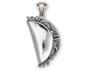 Taco Anhänger Halskette, Handgemachte Lebensmittel Schmuck, Taco-Liebhaber-Geschenk, Mexikanisches Essen Anhänger, Sterling Silber Taco Schmuck TC1-P