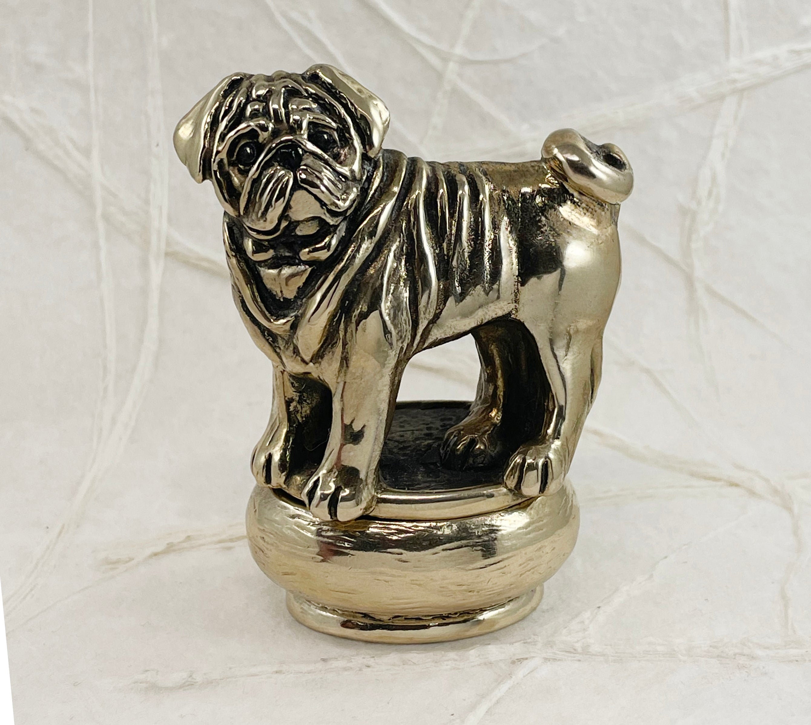 Esquivel and Fees Pug Jewelry Sterling Silver Pug Charm Handmade Dog  Jewelry PG21-AC オブジェ、置き物