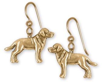 Labrador Retriever Schmuck 14k Gelbgold Labrador Retriever Ohrringe LB20-EG