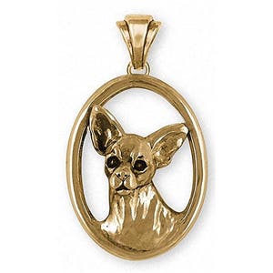 Chihuahua Jewelry Chihuahua Pendant Jewelry 14k Gold Handmade Chihuahua Pendant CH19-PG
