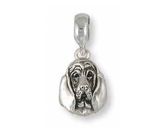 Bloodhound Jewelry Bloodhound Charm Slide Jewelry Sterling Silver Handmade Dog Charm Slide  Fits Pandora® Bracelet BHD4-PNS