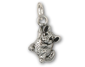 Chinchilla Charm, Sterling Silver Chinchilla Charm, Handmade Chinchilla Bracelet Charm, Chinchilla Jewelry CL14-C