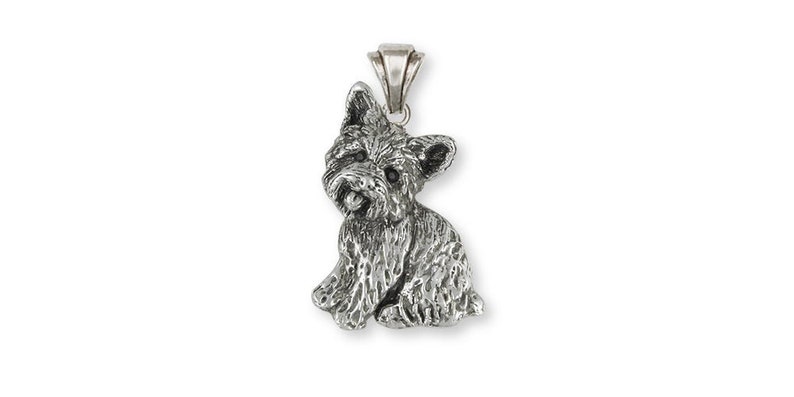 Yorkie Yorkshire Terrier Pendant Jewelry Sterling Silver Yorkie Yorkshire Terrier Dog Pendant YK34-P image 1