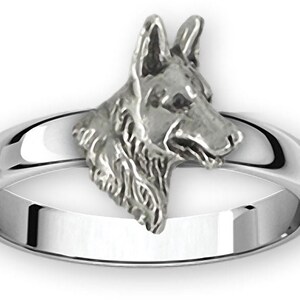 Belgian Malinois Jewelry Sterling Silver Handmade Belgian Malinois Ring BMA1H-R