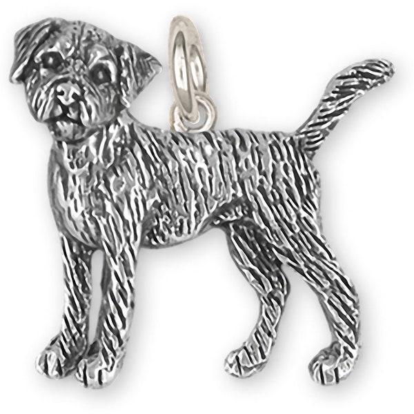 Border Terrier Bijoux Argent Sterling Fait à la Main Border Terrier Charm BDT1-C