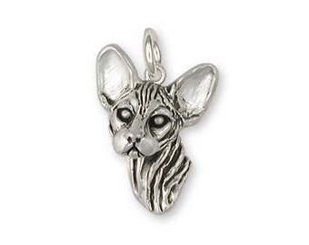 Sphynx Cat Jewelry Sphynx Cat Charm Jewelry Sterling Silver Handmade Cat Charm SX3-C