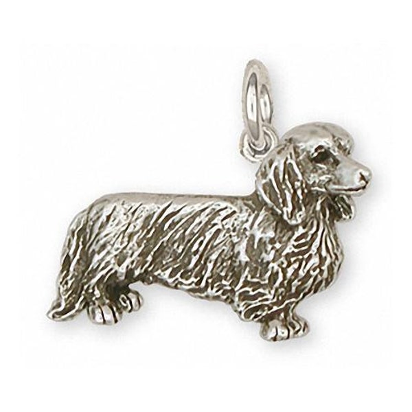 Dachshund Jewelry Long Hair Dachshund Charm Jewelry Sterling Silver Handmade Dog Charm DS9-C