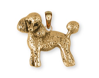 Poodle Jewelry Poodle Pendant 14k Yellow Gold Vermeil Poodle Jewelry PD55-PVM