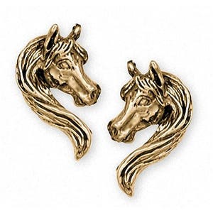 Horse Jewelry Horse Earrings Jewelry 14k Gold Handmade Horse Earrings H302-EG