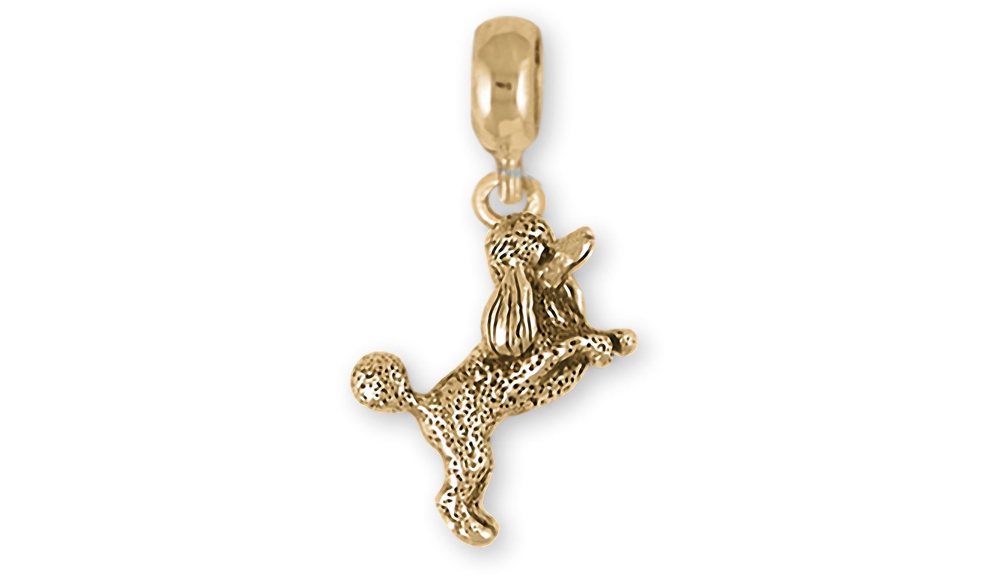 Poodle Jewelry 14k Yellow Gold Vermeil Handmade Poodle Charm Slide This Charm Will Fit A Pandora® Slide Bracelet PD581X-PNSVM