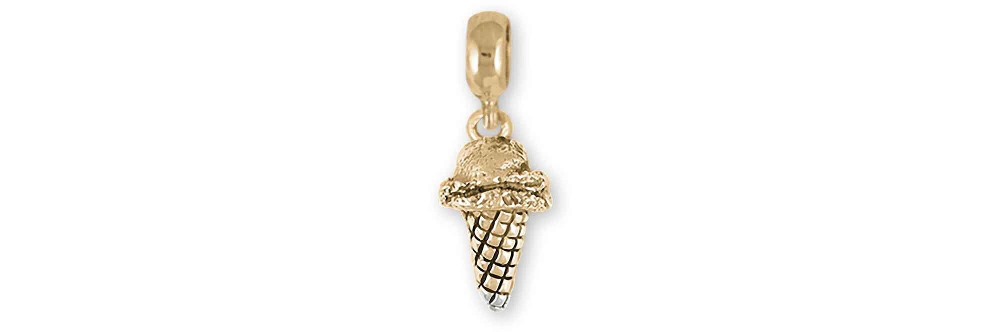 Ice Cream Cone Jewelry 14k Yellow Gold Handmade Ice Cream Cone