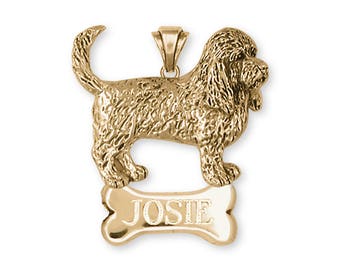 PBGV Jewelry Pbgv Petit Basset Griffon Vendeen Pendant Jewelry 14k Yellow Gold Vermeil Handmade Dog Pendant GV4-NPVM