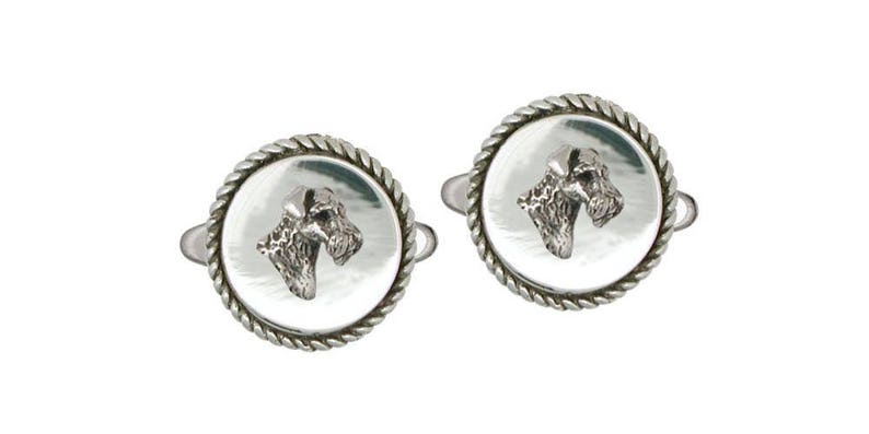 Welsh Terrier Jewelry Sterling Silver Welsh Terrier Cufflinks Handmade Dog Jewelry WAR11-CL