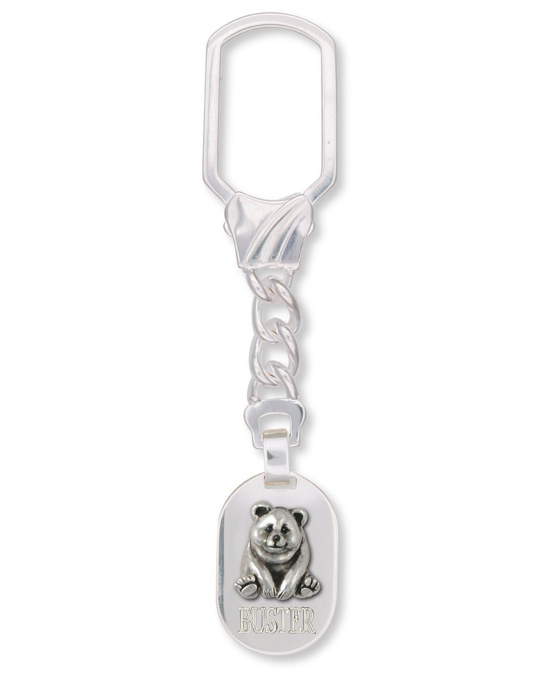 Fashion Bling Crystal Animal Panda Pendant Necklace For Men