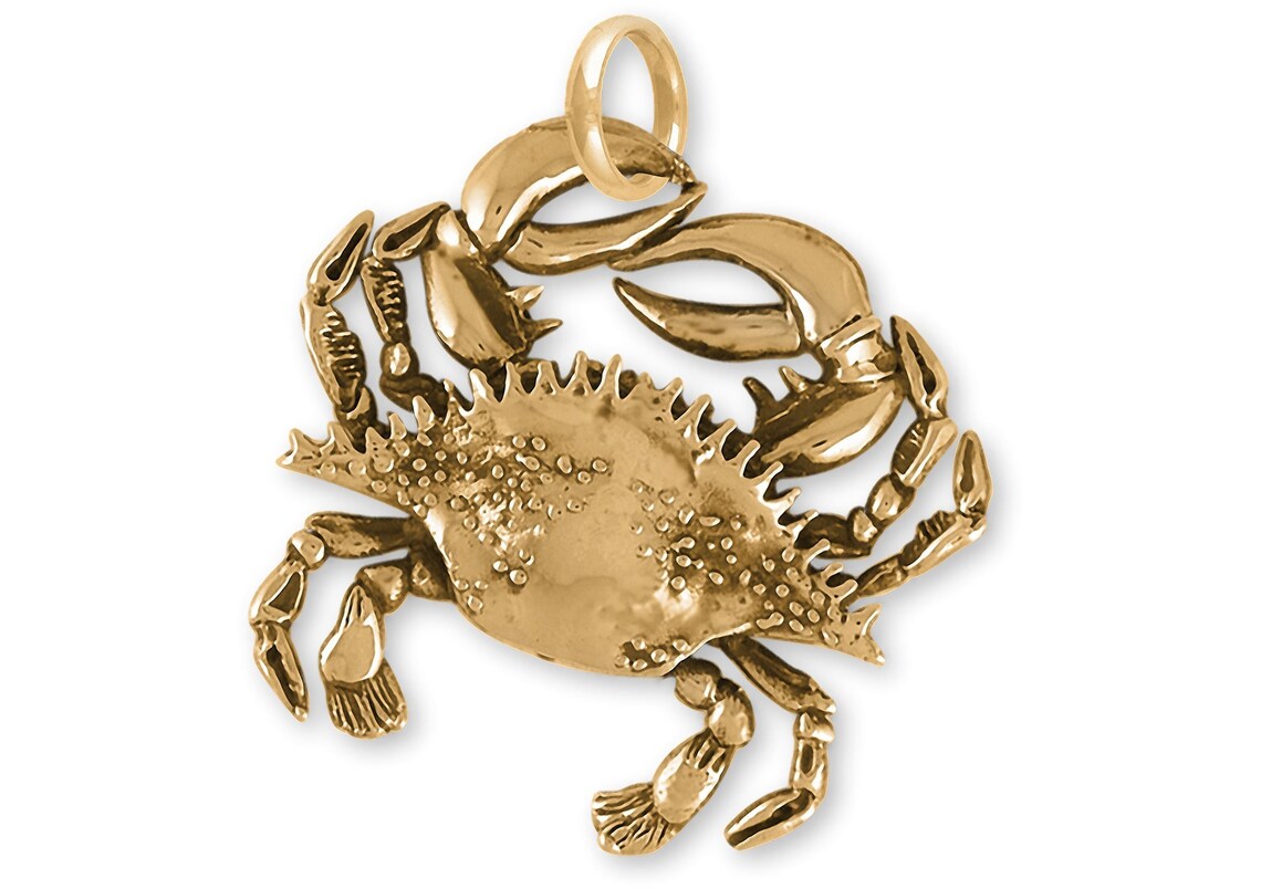 Crab Jewelry 14k Gold Handmade Crab Pendant CRB2PG Etsy
